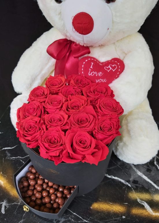 Roses Box Bear Delivery Istanbul