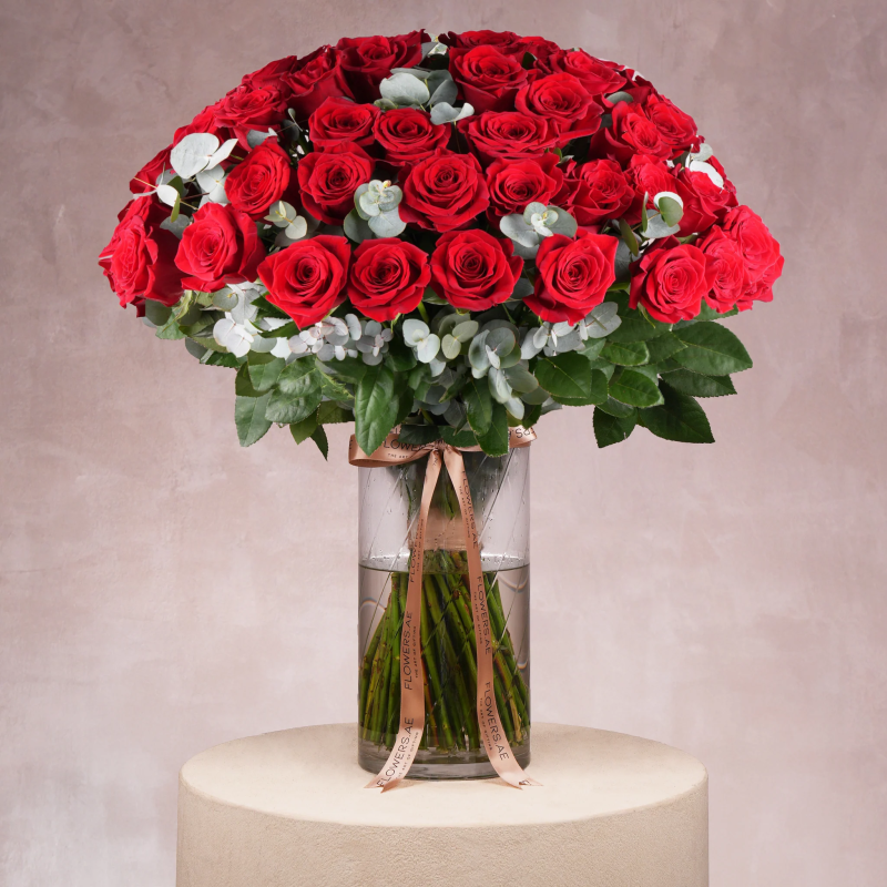 51 Red Roses Vase - Local Florist Istanbul - Send Flower- Same Day ...