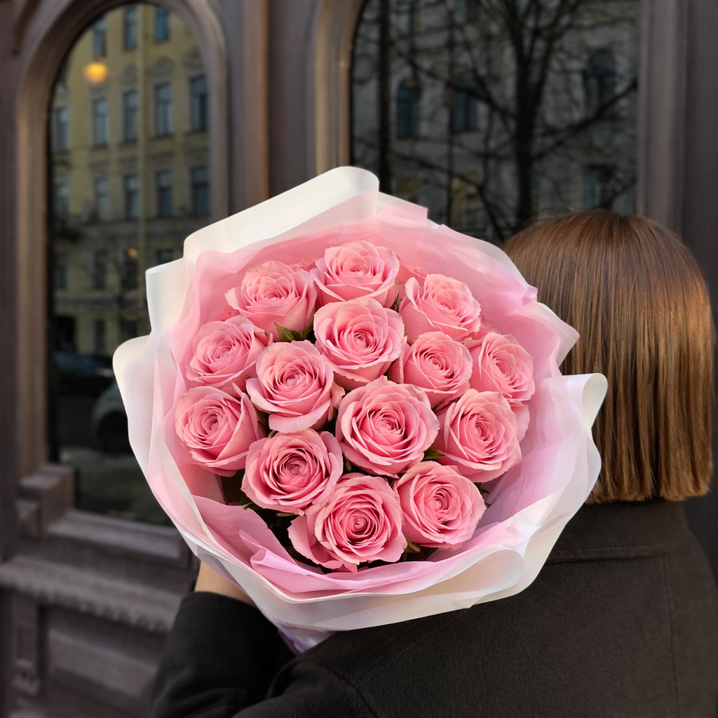 15 Pink Roses