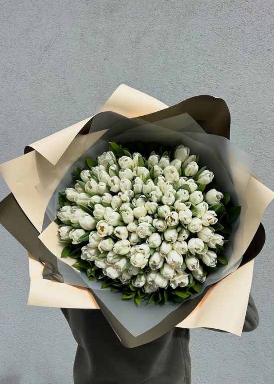 Silk Petals - 101 White Tulips