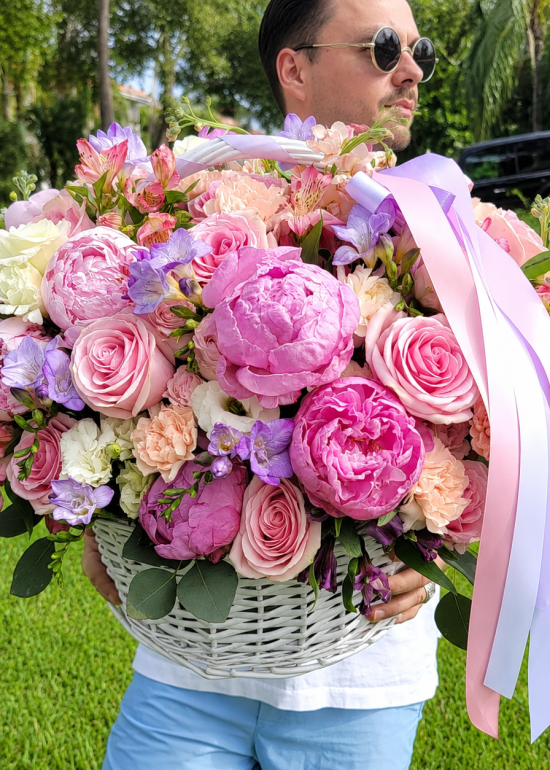 Pink Flower Basket